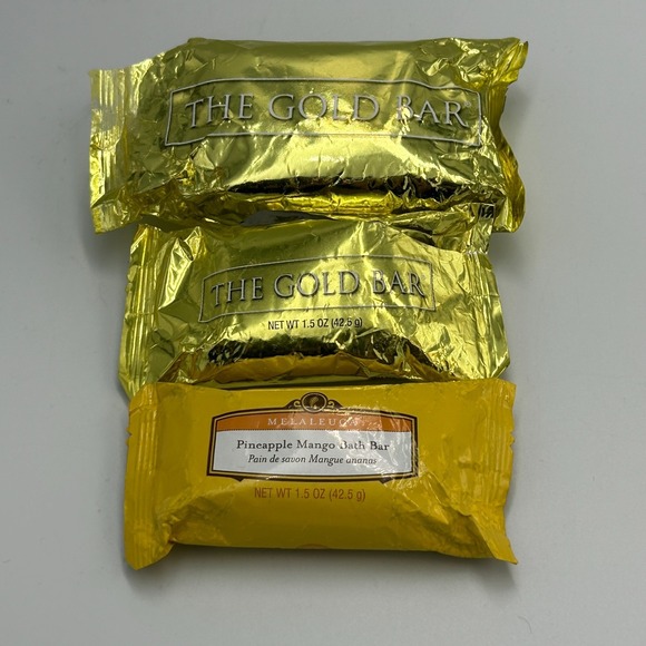 Lot of 3 Melaleuca Bath Bar Gold Pineapple Mango 4.5 1.5 Travel Natural Citrus - Picture 12 of 12